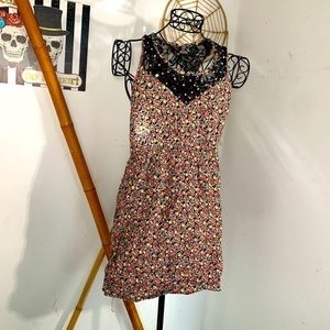 Floral flower hand rhinestone dress contemporary slit lace dance modern